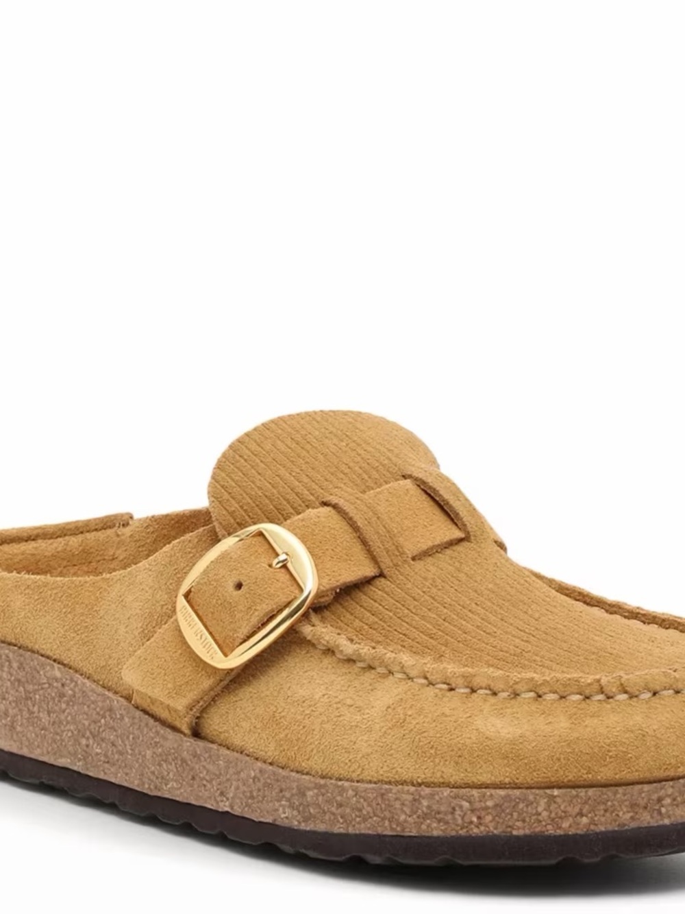 Birkenstock Buckley Suede Slip-On clog with Gold Buckle in wheat NWT 39